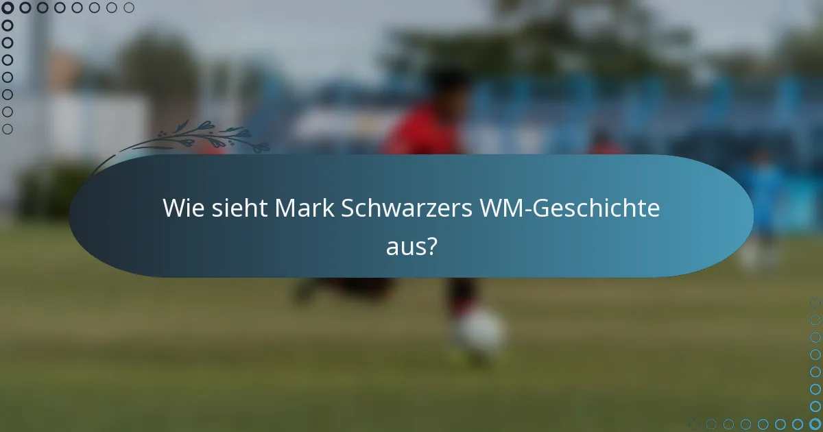Wie sieht Mark Schwarzers WM-Geschichte aus?